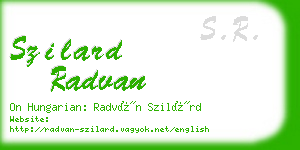 szilard radvan business card